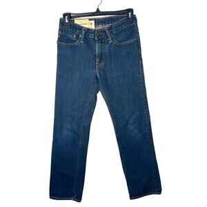 Abercrombie kids remsen low rise slim straight blue jeans size 10 denim